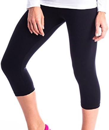 Black Emana Fiber Capri Legging Workout Exercise Pant Yoga Running Tight