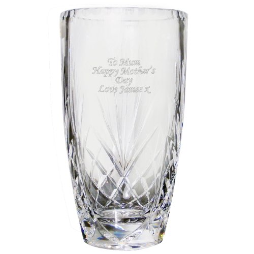 Personalised Oval Anniversary Crystal Vase Vases Home Kitchen