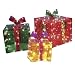 Lighted Boxed Gift Lawn Ornament Set Red, Green, and Gold, 3 Piece