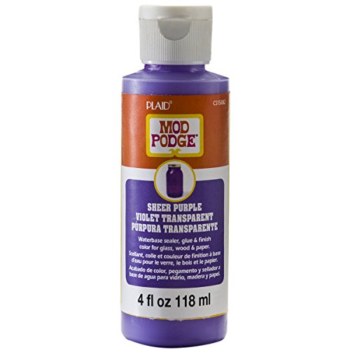 Mod Podge Waterbase Sealer, Glue and Finish Color in Assorted Colors (4-Ounce), CS15082 Sheer Purple