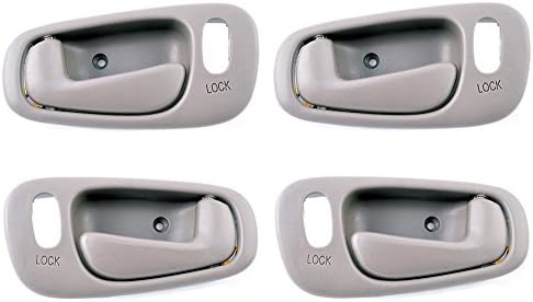 SPARTEC OE Door Handle Set of 4 Interior Left Right Deep Gray power locks for 98-02 Toyota Corolla TO-2542G-LH/RH