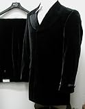 New Mens Black Velvet Single Breasted Four (4) Button Dress Suit