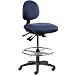 BodyBilt J206 F1 Blue Fabric Stool with 5.5" Height Adjustment, 12" Length x 14" Width Backrest, Grade 3