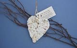 New Cast Paper Art Edible Ornament-Heart Set Of 6 Recycled Cotton Fiber Flowers No Mess Seeds