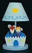 Sue Bee Nursery Children's Ginna Lamp - Blue Castle with Plush Twin Mice