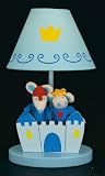 Sue Bee Nursery Children's Ginna Lamp - Blue Castle with Plush Twin Mice