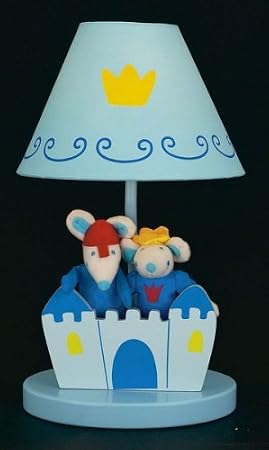 Sue Bee Nursery Children's Ginna Lamp - Blue Castle with Plush Twin Mice