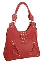 Nicole Hot Red Faux Leather Hobo Shoulder Bag