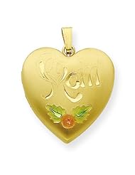 Genuine .925 Gold Plated Sterling Silver 24mm Satin, Enameled, D/C Mom Locket". 100% Satisfaction Guaranteed.