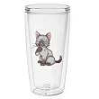 Kitty (Gray) 16 oz Insulated Beverage Tumbler, Clear