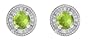 10k White Gold, August Birthstone, Peridot and Diamond Earrings