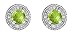 10k White Gold, August Birthstone, Peridot and Diamond Earrings
