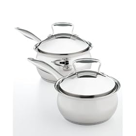 Tools of the Trade Belgique Stainless Steel Covered Saucepans, Set of 2