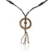 13-17 Inch Tribal Circle Organic Bone Pendant Leather Cord Necklace Jewellery