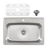 Overmount 18 Gauge Stainless Stainless Steel Single Bowl Kitchen Sink