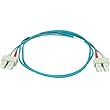 10Gb Fiber Optic Cable, SC/SC, Multi Mode, Duplex - 1 Meter (50/125 Type) - Aqua