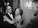 Actor Jack Benny Hugging Actress Helen Hayes at the Opening of the New Huntington Har...