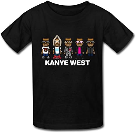 LHQ strong kids' Kanye West tour Tee shirt for kids Black L