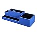 Vlando VPACK Office Desk Organizer - Leatherette 5-Compartment Desktop Stationery Storage Box Pen Holder (Starry Blue)