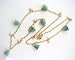 Disney Couture Gold Plated Multi Small Teal Glitter Bells Necklace * Kidada Jone's Tinkerbell Special Holiday Collection *
