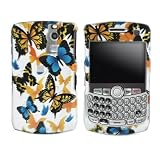 BLUE YELLOW ORANGE MULTI COLOR BUTTERFLY SNAP ON HARD SKIN FACEPLATE PHONE SHIELD COVER CASE FOR BLACKBERRY CURVE 8300 8310 8330 + BELT CLIP