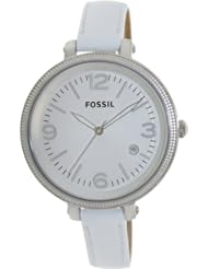 Fossil Heather Three Hand Leather Watch - White Es3276