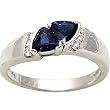 14K White Gold Sapphire and Diamond Ring