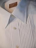 Tuxedo Shirt - 100% Cotton 1/4 Pleat Laydown Collar, Exact Sleeve Length