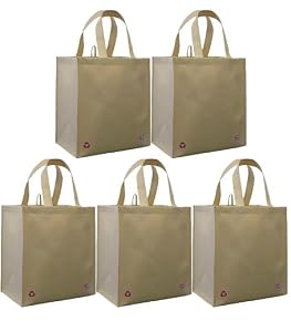 Reusable Grocery Totes Solid Color 5 Pack