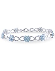 Sterling Silver 4 2/5ct TGW Blue Topaz Bracelet (7.5")