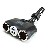 ReVIVE PowerUP 4P Rapid Car Charger & DC Splitter Adapter w/ Dual DC + USB Charging Ports for Phones, MP3 Players, & More DC-Powered Devices