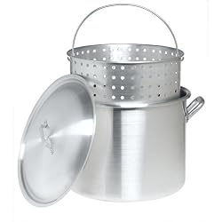 Bayou Classic 8000 80-Quart Aluminum Stockpot with Boiling Basket