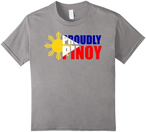 Kids Pinoy Shirt: Proudly Pinoy. Philippines,Filipino Shirt 10 Slate
