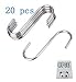 OPCC 20 PCS Stainless Steel Silver Color Extra Small Size Heavy-duty Steel S-hooks for Plants, Gardening Tools, black Enamel Coated Metal, Holds up to 40 Lbs. Includes Installation Hardware Designed f