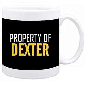 PROPERTY OF Dexter Pr�noms Masculins Tasse (Noir, C�ramique, 325 ml)