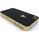 Ariza Imperial iPhone 4 / 4S -Leaux Comfort Case with Genuine Leather -Gold / Black ~ Ariza Imperial