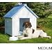 Traditional Dog House - Blue and White - Medium (Blue/White) (34.5H x 30W x 32D)