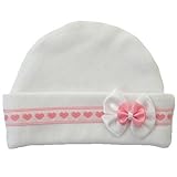 【未熟児】【低出生体重児】【早産児】【NICU】用　ベビー服：コットン帽子 ハートピンク