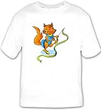 T-shirt with sport, gymnastics, ribbon, cat, fox, holding