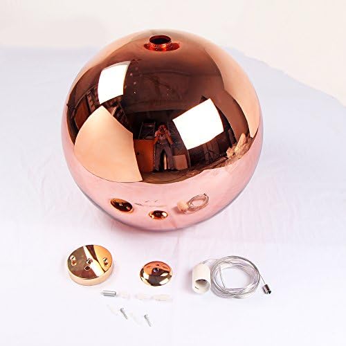 PetrelKing 12 Inches Golden Mirror Ceiling Light Ball Pendant Lamp Lighting Chandelier