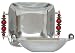 Aluminum Large Square Bowl with Green and Red Glass Bead Handles 13"L x 10"W x 2.5"H
