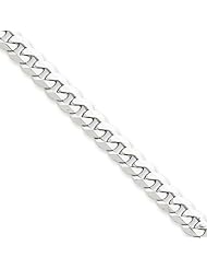 5.2mm, 14 Karat White Gold, Flat Curb Chain - 8 inch
