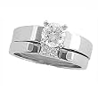 14K White Gold Diamond Wedding Set - 0.56 Ct.