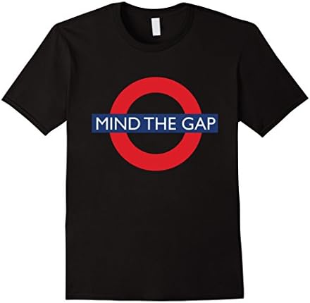 Men's Mind The Gap T-Shirt - British Shirt - Mens Womens - London XL Black