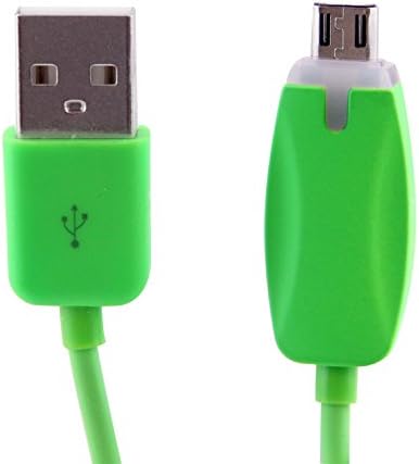 LB1 High Performance New Micro USB Cable for iPhone 5S 5C 5 4S 4 iPad Air iPad 4 3 2 Mini iPods Samsung Galaxy S5 S4 S3 S2 Note 1 Note 2 Note 3 Mega HTC One X Sensation XL EVO Radar Nokia Lumia 920 800 N8 N9 LG Nexus 4 Optimus 4X 2X 3D Sony Xperia Z ZL SL U P Motorola Droid Razr Blackberry Z10 Torch 9860 GPS Kindle Fire LED Light Universal Charging and Data Sync Micro USB Cable (Green)