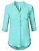 NINEXIS Women's Henley Buttoned Blouse with Flap Pockets (S-3XL / 22 Colors)