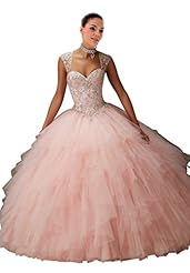 Material: Tulle 
Occasion: Prom Dress  Quinceanera  
Shoulder: Short Sleeves  
Skirt: Ball Gown 
Embellishments: Sheer  
Size Category: Adult 

