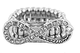 Ladies Silver One Direction Infinite Directioner Infinity Iced Out Stretch Finger Ring