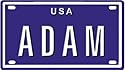Adam USA mini metal embossed license plate name for bikes, tricycles, wagons, kids doors, golf carts, baby strollers, pedal cars. Over 400 names available. Type in "name" usa plate in search. Your name will show up.
