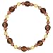 Spring Stretch Burnished Copper Color Topaz Tone Beads Bracelet